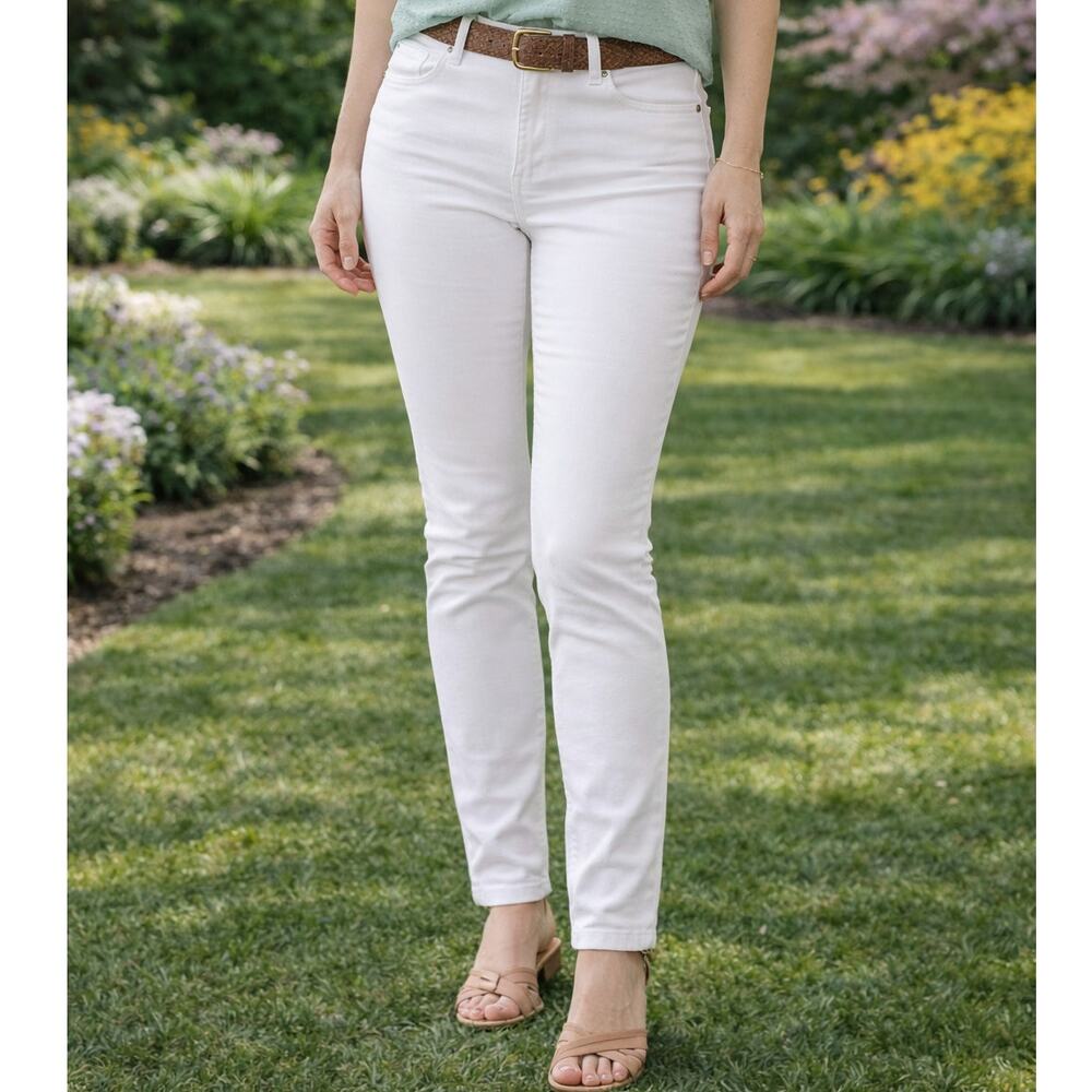 Calvin Klein women's white Jeans size 14 skinny crop denim pants mid rise spring